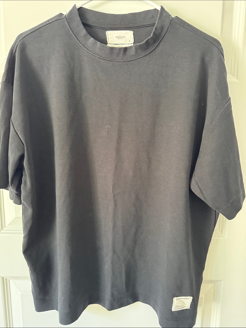 Reserved Black Short-Sleeve Crewneck Tee